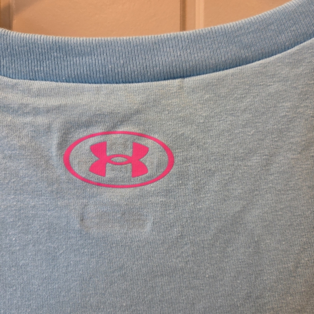 Under Armour Boys YXL "In The Shade" Tropical Graphic T-Shirt - Blue NWT - Picture 8 of 9